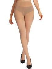 40D Semi Sheer Control Top Unbelievable Durability Tights Rip Resistant Stron...