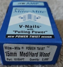 ITW Amp Genuine Mitre-Mite V-Nails with Pulling Power 15mm Med/H Wood 1015HPT 2m