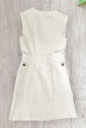 Derek Lam 10 Crosby Elena ärmelloses Allzweckkleid gewaschen weiß, Gr. 8, neu - Bild 7 von 17