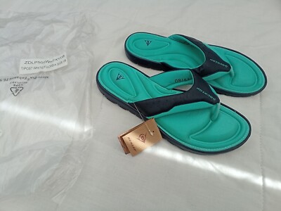 Jade Navy Dunlop Memory Foam gepolsterte Zehensteg-Flip-Flops Sommer Sandalen UK8