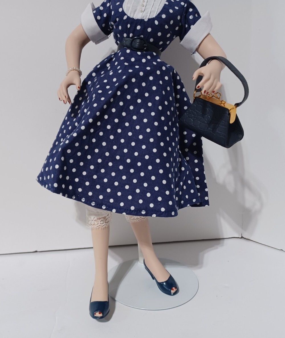 Vtg Hamilton I Love Lucy Lucille Ball Blue Polka Dot Dress Porcelain 18 Doll eBay