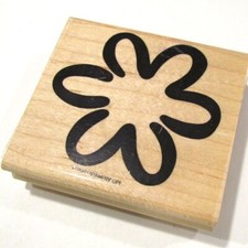 Stampin' Up Springtime Fun Flower Outline 3 1/4" x 3" Rubber Stamp 2002