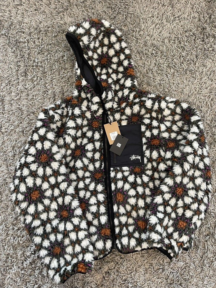 Stussy Pattern Sherpa Reversible Jacket Men's Size L Natural Stussy Pattern Sherpa Reversible Jacket Men's Size L Natural