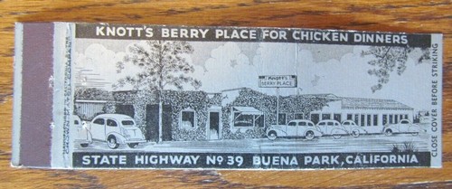 VERGNÜGUNGSPARK STREICHHOLZSCHACHTELHÜLLE: KNOTT'S BERRY FARM BUENA PARK, KALIFORNIEN -D2
