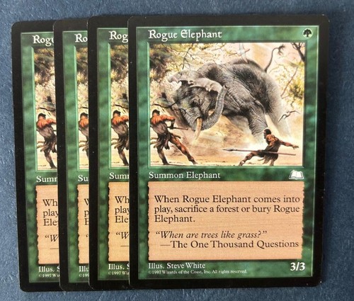 MTG 4X WEATHERLIGHT ROGUE ELEPHANT NM MAGIC THE GATHERING CREATURE GREEN COMMON - Picture 2 of 6