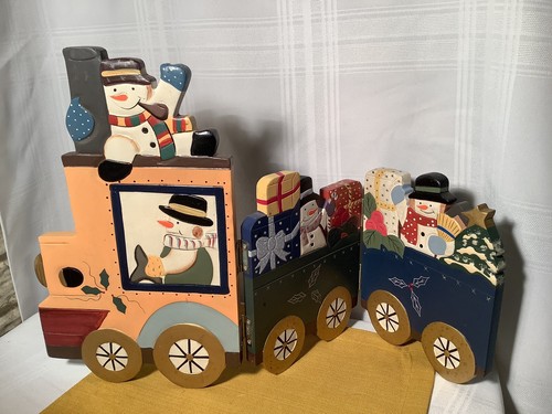 Mikasa Weihnachten Schneemann Bildschirm Zug - Holz Feiertag Dekorationen - Wohndeko - Bild 1 von 9