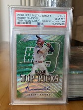 2020 Leaf Metal Robert Hassell Rookie Auto Green Wave 4/5 PSA 10 Gem Mint 💎