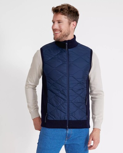 Holebrook Herren Conny Windproof Wool Gilet Weste Navy - Bild 1 von 5