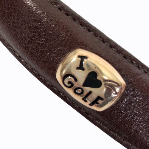 Brighton Womens Belt M 30 Golfcore Brown Leather Silver Hardware I Love Golf - Picture 3 of 13