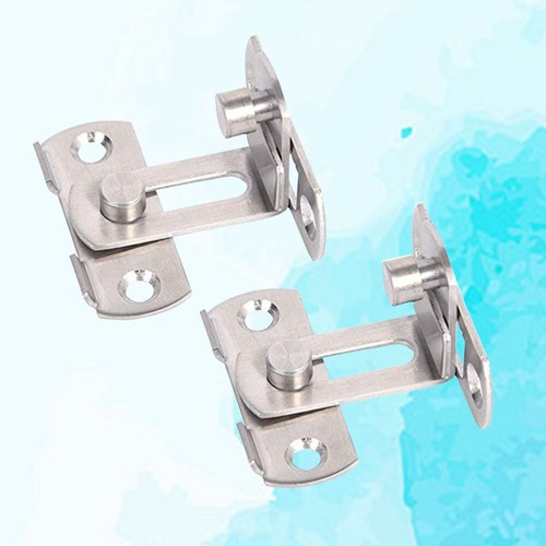 2 PCS Stainless Steel Door Buckle Right Angle Latch Bolt Sliding Lock - Picture 3 of 12