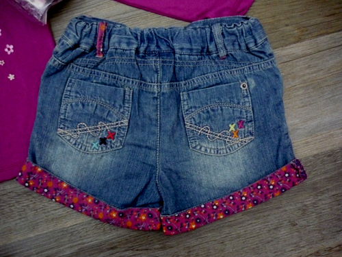 BNWT Vintage Girls OWL T-Shirt Top Emboidered Denim Shorts & Tights Outfit 5-6 - Picture 5 of 8