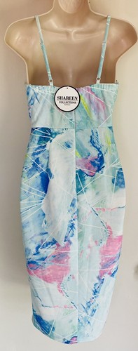 SHAREEN COLLECTIONS Women's Multicoloured Floral V Neck Party Dress Size 10 BNWT - Picture 10 of 14