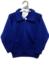 BNWT Boys or Girls Sz 14 LW Reid Royal Blue Long Sleeve Zip Neck School Jumper