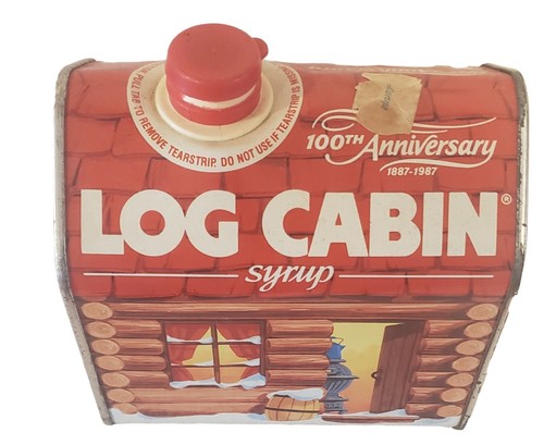Vintage Log Cabin Maple Syrup Tin Can 100th Anniversary General Foods 1987  - Picture 3 of 9