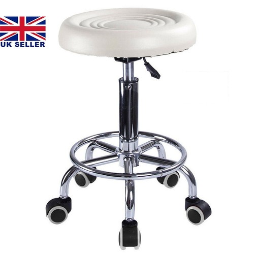 Adjustable Breakfast Stools Kitchen Swivel Faux Leather Office Round Chairs UK - Picture 17 of 32
