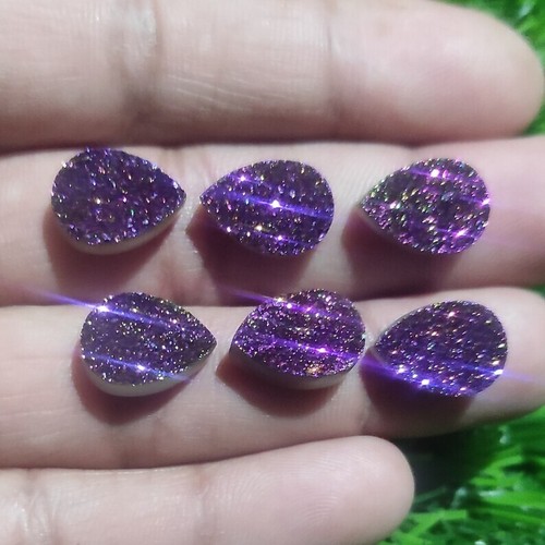 Pera Natural Titanio Ágata Druzy Cuarzo Hecho a Mano Drusy Piedras Preciosas Joyería Suministro - Imagen 5 de 8