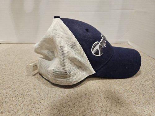 Taylormade Golf Logo Mesh Adjustable Hat White & Blue TMAX Trucker Style - Picture 4 of 9