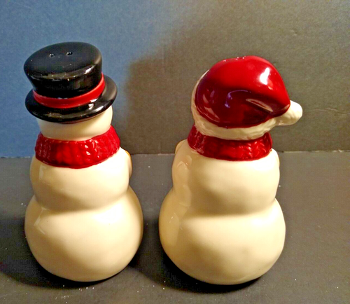 St Nicholas Square Snowman Yuletide Salt & Pepper shakers - Picture 4 of 7