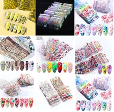 10 Pcs Flower Love Letters Nail Art Transfer Foil Sticker Transfer Manicure DIY