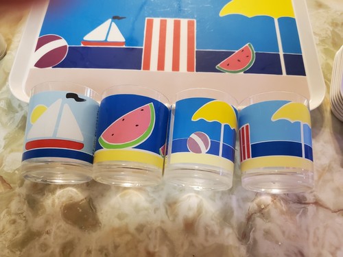 Lillian Vernon set of 15 Beach Platter cup party Set sailboat made in Italy - Bild 5 von 10