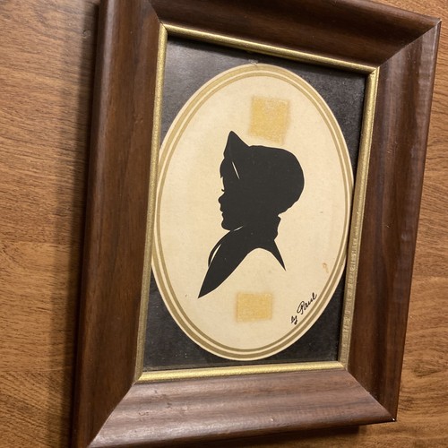 Vintage signiertes junges Mädchen in Haube Silhouette handgeschnitten #2 ***LESEN*** BR4 - Bild 23 von 24