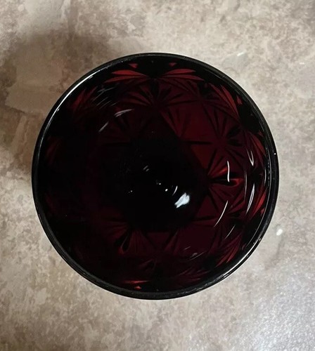 Vintage Cristal D’arques Durand Luminarc Ruby Red Glass Egg Shaped Candy Dish - Picture 4 of 10