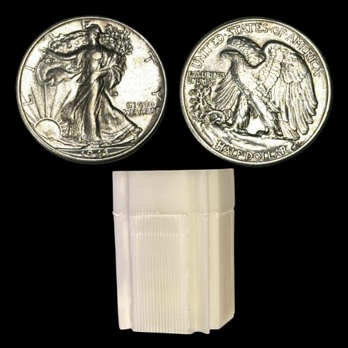 Walking Liberty Half Dollar Roll - 20 Coins - XF / AU - 90% Silver Collection