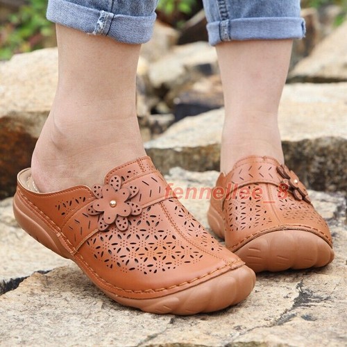 Womens Mules Beach Clogs Ladies Slip on Indoor Outdoor Lightweight Sandals Wedge