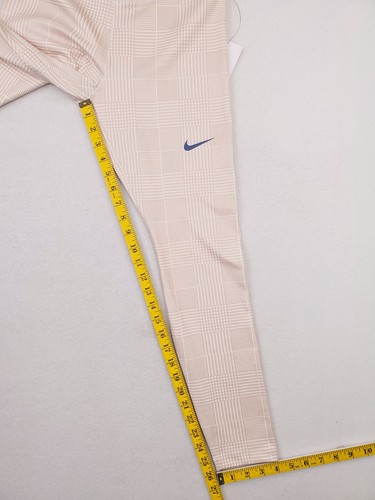 Nike Leggings Womens Medium Cream Glenn Check Plaid Compression Yoga Pants NWT - Picture 14 of 16