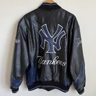Vintage New York Yankees Leather Bomber Jacket G-Iii by Carl Banks Mlb Large L