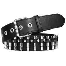 Black Studded BeltY2K Silver Metal Grommet Belt for Men Women Punk Rock Style...