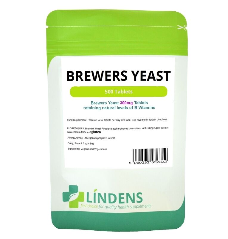 Brewer's Yeast 300mg 500 Tablets Vitamin B B1 B2 B5 B6 Biotin Probiotic Brewers