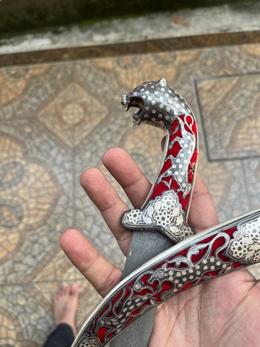 Chisel Dagger, Hand Mesh Cuttting Silver WireWork Dagger , Damascus steel - Picture 2 of 10
