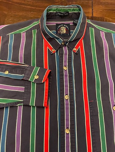 Vintage Salty Dog Gant Long Sleeve Button Up 100% Cotton Shirt Men’s size Large - Imagen 1 de 4
