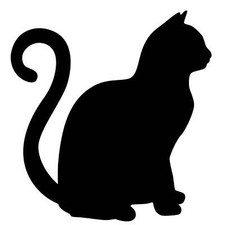 3.5 Inch 4 pcs Cat Breeds Black Fused Glass Decals