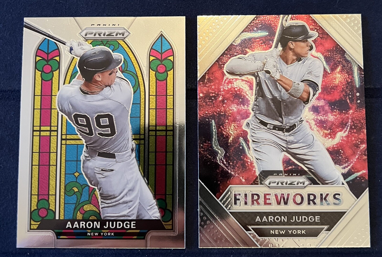 2021 Prizm Aaron Judge Stained Glass SG-5 New York Yankees and Fireworks #FW4