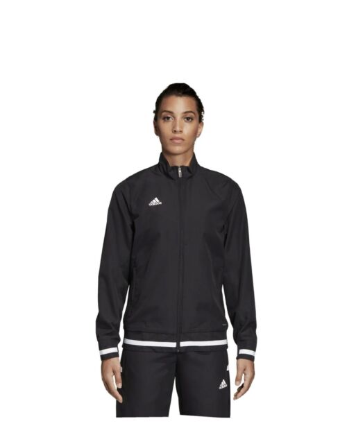 Adidas T19 Woven Womens Tracksuit Jacket Track Top Black Training Sports Gym NWT Adidas T19 Woven Womens Tracksuit Jacket Track Top Black Training Sports Gym NWT