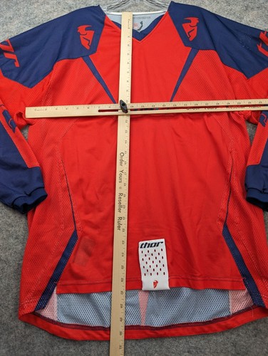 Thor Jersey Mens Medium Red Blue Long Sleeve Motocross Moto Adult - Picture 4 of 17