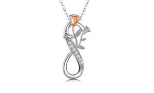 Authentic Eternal Bloom Infinity Rose Talisman In White Gold Radiance