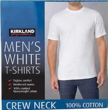 Kirkland Men  s Crew Neck Tees, 6-pack - White Size L
