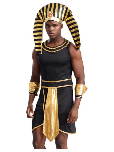 Hombres Egipto Rey Tut Disfraz Faraón Egipcio Juegos con disfraces Halloween Disfraz Elegante - Imagen 24 de 43