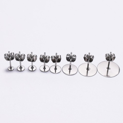 Flat Round Post Earring Studs - Gold Color Earrings Base DIY Jewelry Findings - Picture 6 of 25