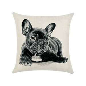 2x Kissenhülle Kissenbezug 45x45cm für Sofa Dekokissen Niedliche Bulldogge Hunch 2x Kissenhülle Kissenbezug 45x45cm für Sofa Dekokissen Niedliche Bulldogge Hunch