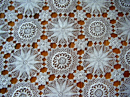 Antiguo Mantel Banquete Talla H Crochet Encaje Diferentes Diseños Medallones 105" - Imagen 5 de 11