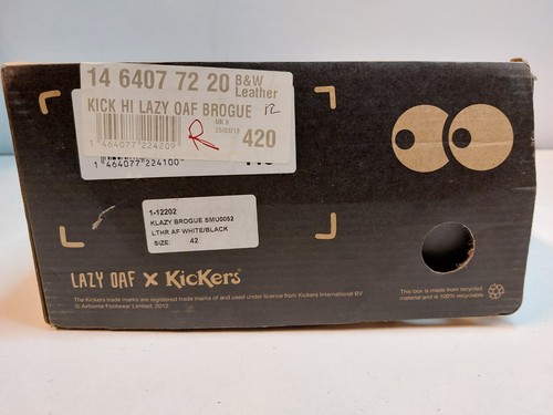 Lazy Oaf & Kickers Black & White Boots - UK Size 8 - Picture 10 of 11
