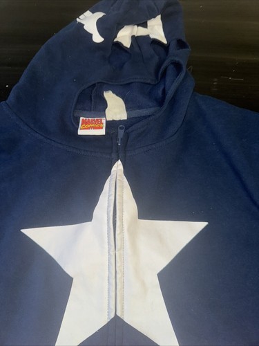 Marvel Captain America Mens Zip Up Hoodie - M Red White And Blue Preowned - Picture 8 of 10