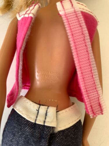 VINTAGE 1999 BARBIE DOLL - ORIGINAL OUTFIT Mattel Pink Top Blue Jeans Blonde - Bild 14 von 14