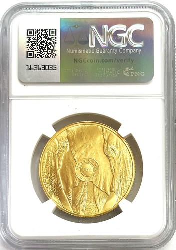 2023 ORO SUDAFRICA 50 RAND ELEFANTE 1 OZ GRANDE 5 SERIE II MONETA NGC MS 68 - Foto 2 di 2