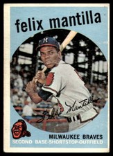 1959 Topps #157 Felix Mantilla  Milwaukee Braves Low Grade