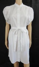 Stella McCartney White Organic Cotton-Poplin Anastasia Shirt Dress w/Belt SZ S